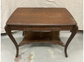 Antique Oak 1 Drawer Library Table Needs Restoration