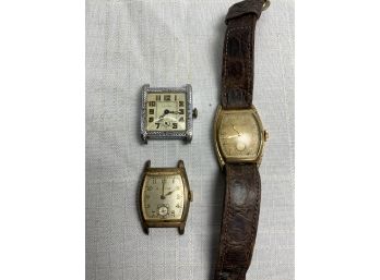 3 Vintage Gold Filled Bulova Men's Wrist Watches