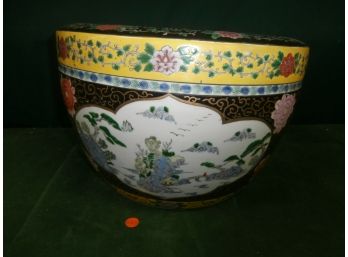 Large Asian Theme Floral And Scenic Planter