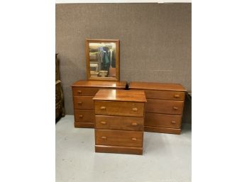 3 Matching 3 Drawer Maple Dressers 1 Has A Mirror