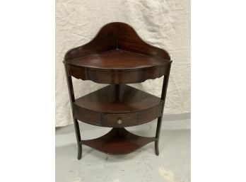 Mahogany Corner Stand With A Drawer