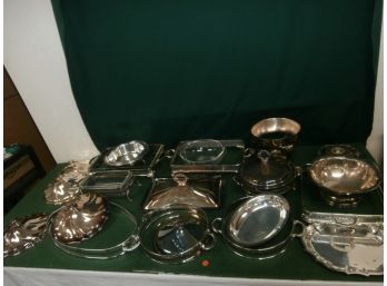 Silver Plate Including Serving Pieces, Casseroles With Pyrex Glass Inserts, Lids And Reed And Barton