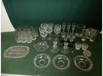 Quality Glassware Including 3 Signed Heisey Lariat Bowls, Divided Bowl, Etc