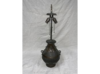 Bronze Oriental Lamp With Foo Dog Detail