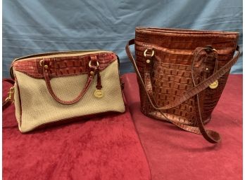 2 Brahmin Fair Haven Massachusetts Purses Both With The Hang Tags And The Metal Bar Inside