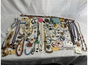 Large Collection Of Costume Jewelry Including Vintage And Signed Pieces