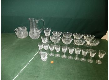 Waterford Crystal Including Signed Stemware, The 2 Pitchers Are Not Signed
