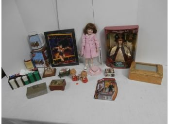 Collectibles Lot Including Wonder Woman 3D Art, Holiday Princess Belle From Beauty And The Beast, Etc.