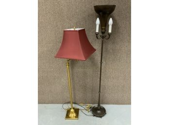 Two Floor Lamps Including A Vintage Crest