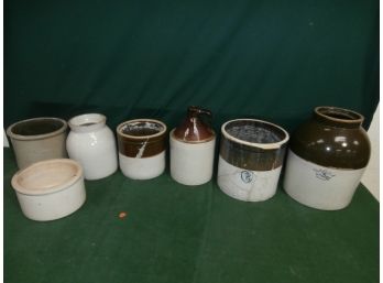 7 Piece Country Crock Lot Including A 3 Gallon, 2 Gallon, 1 Jug And More