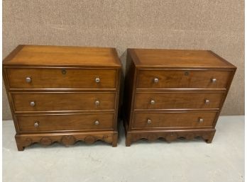 Matched Pair Of Kittinger Carved 3 Drawer Chests