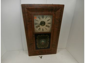 Ogee Clock By Birge Mallory And Company Bristol Connecticut Brass Works With Weights, Pendulum And Key