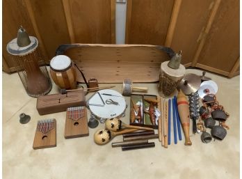 Assorted Musical Instruments Including Some Ethnic Items