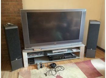 Entertainment Lot Including A Sony Large Screen With Base, Combo VCR-DVD, Sony Multi Channel AV Receiver