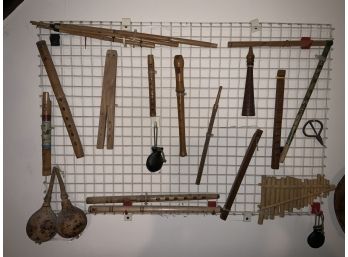 Assorted Musical Instruments Including Ethnic And Woodwinds