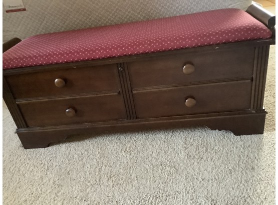 End Of Bed Cedar Chest With An Upholstered Bench Top