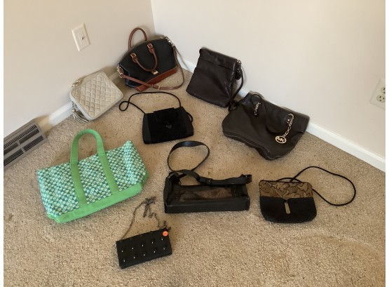 9 Purses Lot Including Dooney And Bourke And Michael Kors