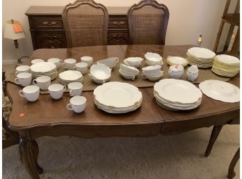 Royal Crown Derby China Set With Cream Soups, Plates, Coffee Cups And Saucers, Cream And Sugar, Dessert Plates
