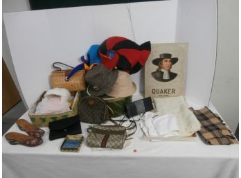Designer Style Purses, Quaker Lace Cloth And Additional Textiles, Hats Including David Hanna For LL Bean