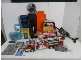 Vintage Thing Maker Remote Control Fire Engine, Novelties Battery Operated Lulau Flame Idol And More