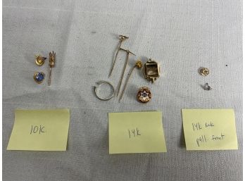 Gold Jewelry Lot Including 10k And 14k  14.8grams