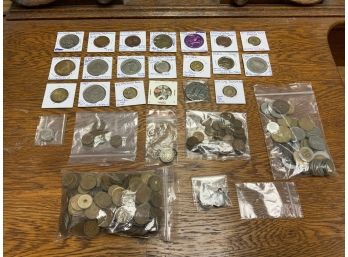 Assorted US, Foreign Coins, And Token