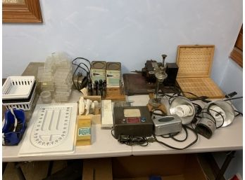 Table Top Of Assorted Jewelers And Watch Maker Tools And Items