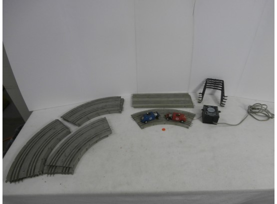American Flyer Racing Game Throttle Control, 2 Slot Cars, Track Pieces, Etc.