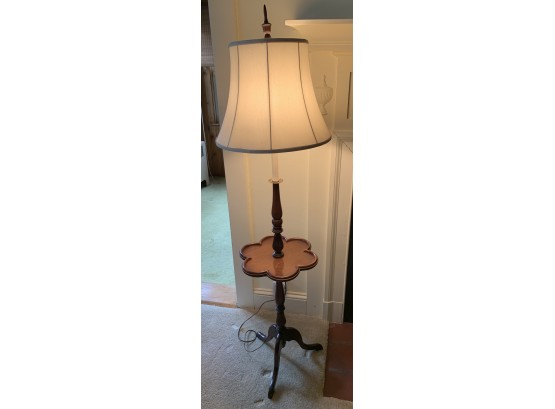 Custom Mahogany Floor Lamp With Table Top