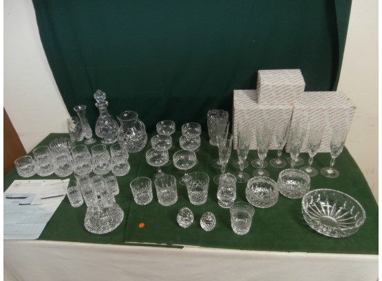 Large Lot Of Crystal Of Various Makers Including Unsigned Waterford