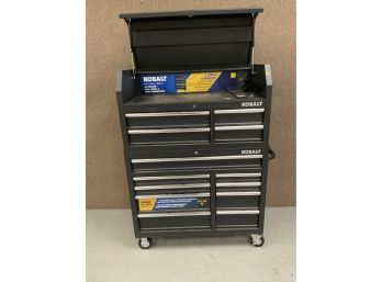 Kobalt 13 Drawer Tool Chest And Cart Combo With Some Contents
