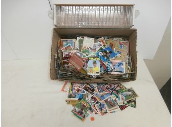 Large Grouping Of Sports Cards 1980's, 90's And More Baseball, Football, Etc. Plus Plastic Cases