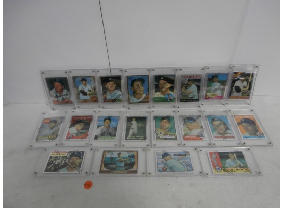20 Mickey Mantle Cards 1990's Commemorative Cards Each In Protective Plastic Holder, Fleer And Topps