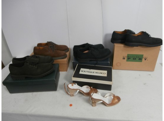 4 Pairs Of Men's Shoes Including Giorgio Brutini Sport Size 9.5, Nunn Bush And Ladies Shoes