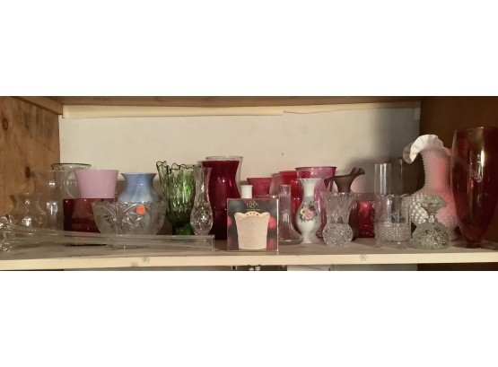 Assorted Vases, Lenox, Colored Glass And More