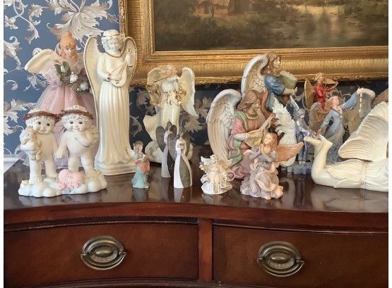 28 Assorted Angles Porcelain, Music Boxes, Etc