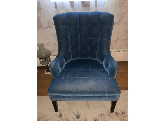 Blue Button Back Side Chair