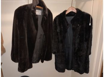 2 Fur Coats Including A Black Mink