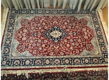 Red Oriental Rug With Tight Weaving