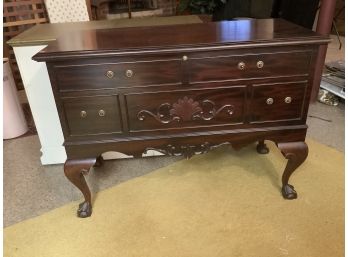 Mahogany Low Boy Lane Cedar Chest, Ball And Claw Feet With Chippendale Legs