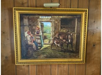 Scarpati 1970 Oil On Canvas Barn Scene
