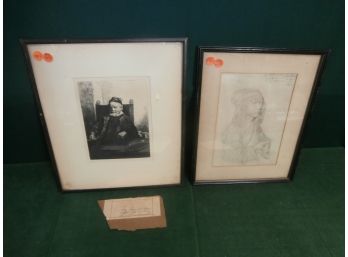 2 Framed Pictures Including Depiction Of Jan Lutma, Goldsmith With Loose Label From Frederick Keppel And Co.