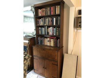 2 Large Custom Bookcases With Applied Barley Twist And Molding