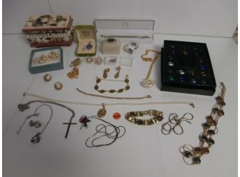 Costume Jewelry Including Joan Rivers Collection, Cameo Earrings And Heart Pendant Plus Additional Necklaces