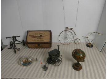 Home Decor Including Haig And Haig Pinch Ship In A Bottle, Contemporary Fly The World...above The Crowd Trunk