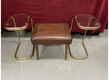 3 Piece Retro Lot Including A Stool And Side Tables