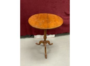Antique Pine Three Legged Candle Stand