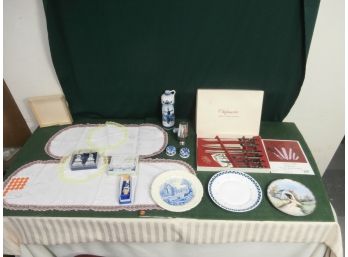 Household Lot Including New Old Stock Chefmaster Co. Cutlery Set, Small Sized Napier Cocktail Shaker And More