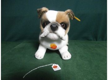 Steiff Snobby Bulldog #079450 Made In Germany Button In The Ear With Fabric Hang Tag