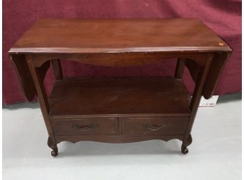 Cherry French Provencal Two Drawer Server With Drop Leafs